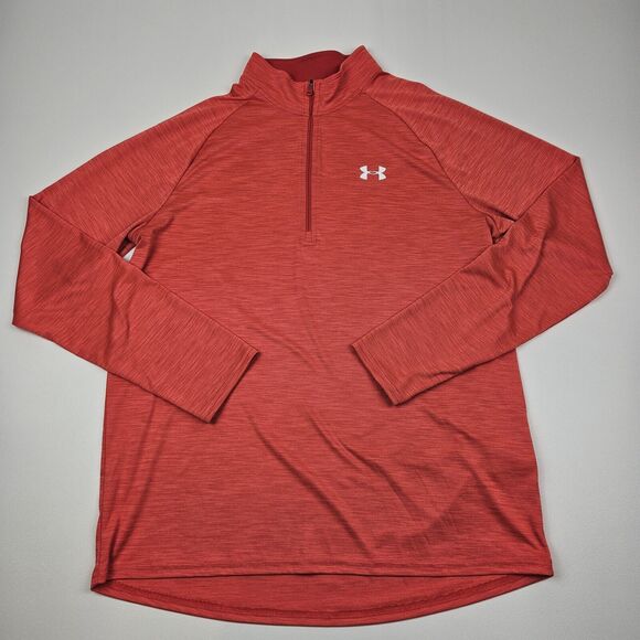 Under Armour Tech 2.0 ½‎ Zip Pullover Shirt Men's XL Loose Fit Long Sleeve Red - Picture 1 of 8